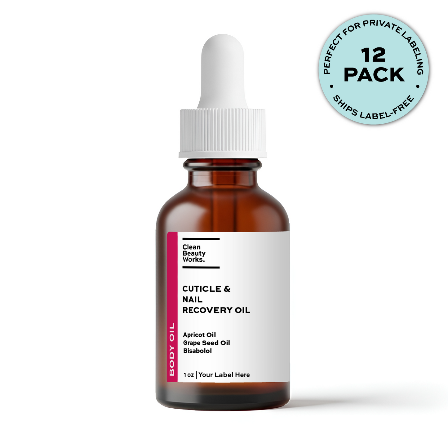 Cuticle and Nail Recovery Oil, Apricot & Grapeseed Oil - 1 oz (12-pk amber)