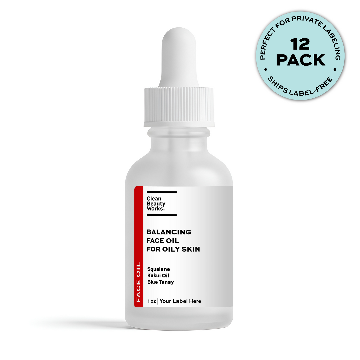 Balancing Face Oil for Oily Skin, Squalane, Blue Tansy & Kukui Oil - 1 oz (12-pk clear)