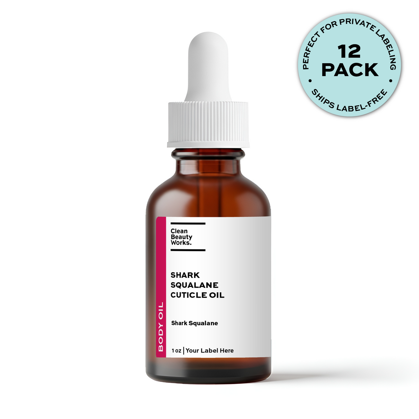 Deep Hydration Cuticle Oil, 100% Shark Squalane - 1 oz (12-pk amber)