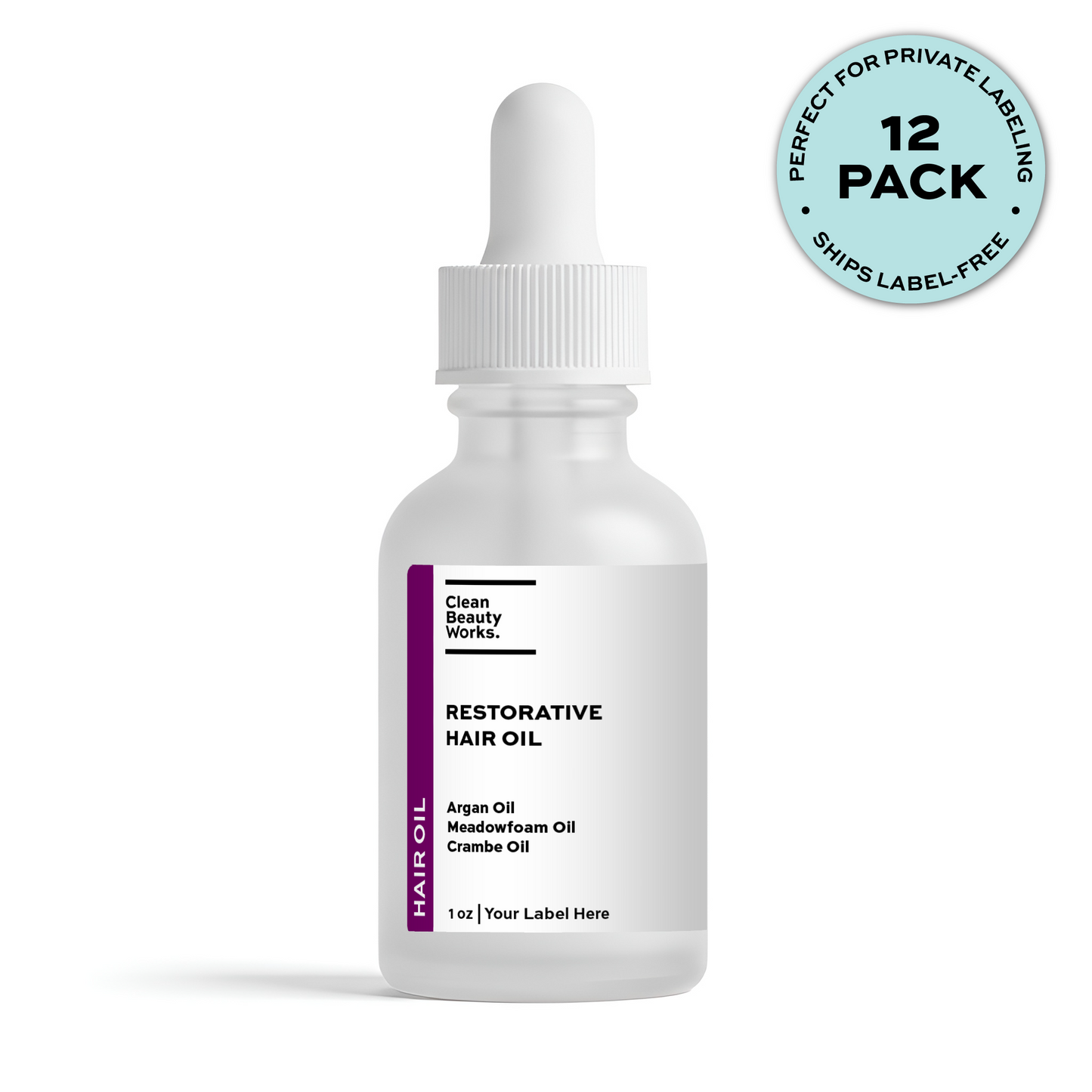 Restorative Hair Oil, Argan Oil, Meadowfoam Oil & Crambe Oil - 1 oz (12-pk clear)