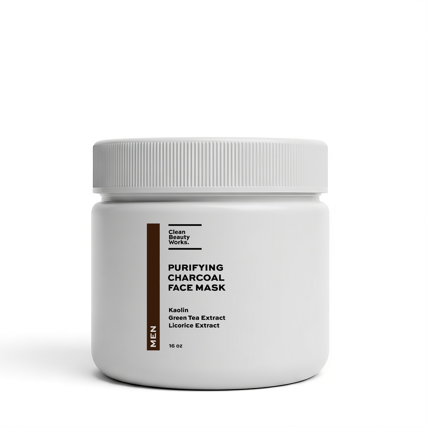 Purifying Charcoal Face Mask for Men, Kaolin, Green Tea & Licorice - 16 oz